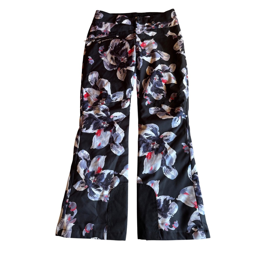 Obermeyer Malta Insulated Ski Pants Womens 6 Black Floral Waterproof Snowboard